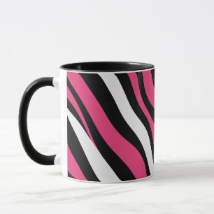 Rosa och svart Zebra ränder Mugg
