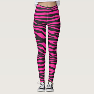 Rosa och svart Zebra tryck Leggings