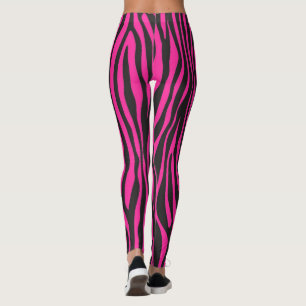 Rosa och svart Zebra tryck Leggings