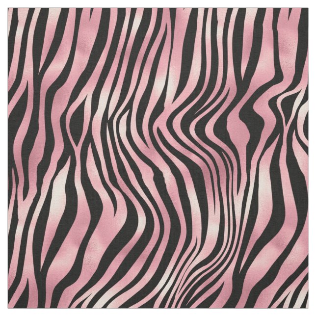 Rosa och svart Zebra tryck Tyg (Provkarta)