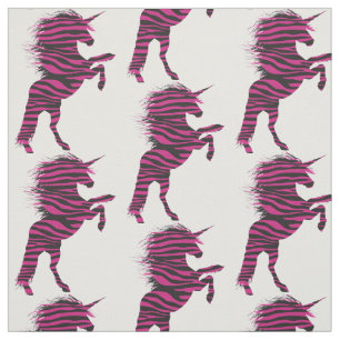 Rosa och svart zebra tryckUnicorn Tyg