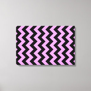 Rosa och svart Zigzag Canvastryck