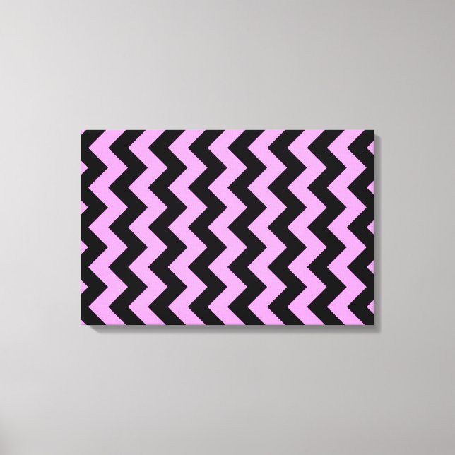 Rosa och svart Zigzag Canvastryck (Framsida)