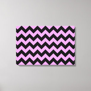 Rosa och svart Zigzag Canvastryck