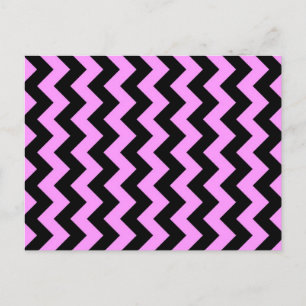 Rosa och svart Zigzag Vykort