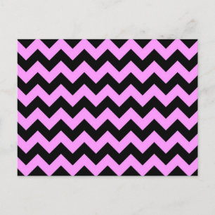 Rosa och svart Zigzag Vykort