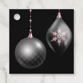 Rosa och svarta julpresentkort gåvor etiketter