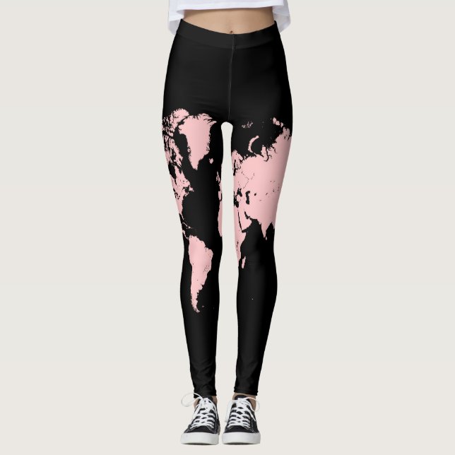 Rosa och Svarta Karta Leggings (Framsida)