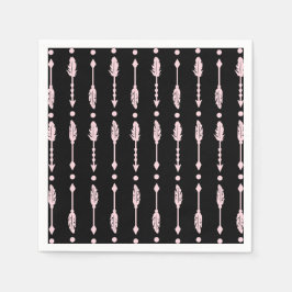 Rosa och svarta pilar Wild ONE-flickars födelsedag Pappersservett