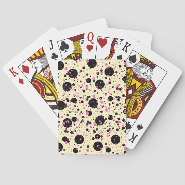 Rosa och svarta prickar Glam-mönster Casinokort (Baksidan)