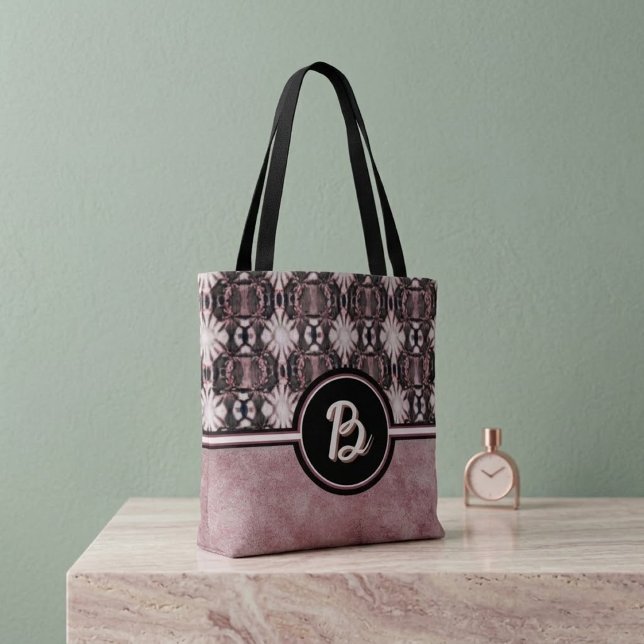 Rosa och svarta sammankopplade mandalor tygkasse (Skapare uppladdad)