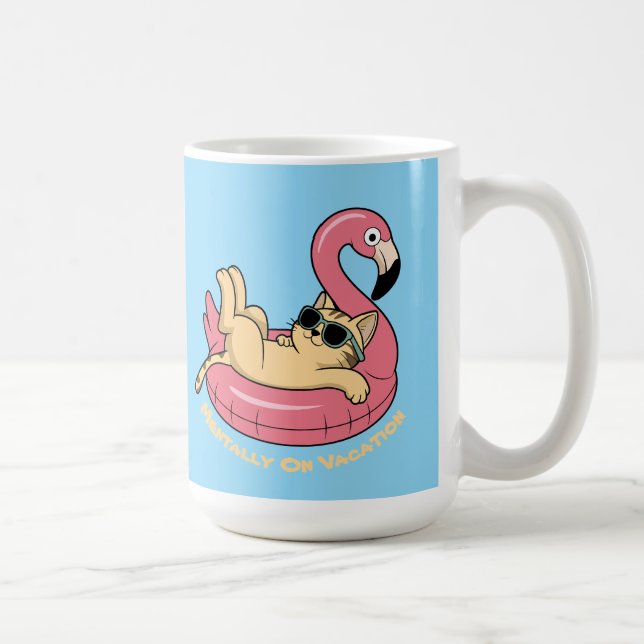 Rosa och Tan Lekfull Semester Anpassat Namn Kaffemugg (Höger)