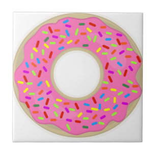 Rosa och Tasty Donut Kakelplatta