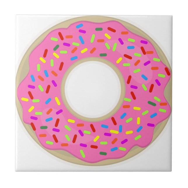 Rosa och Tasty Donut Kakelplatta (Framsidan)