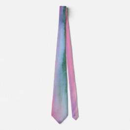 Rosa och teal abstrakt akvarellbröllop slips