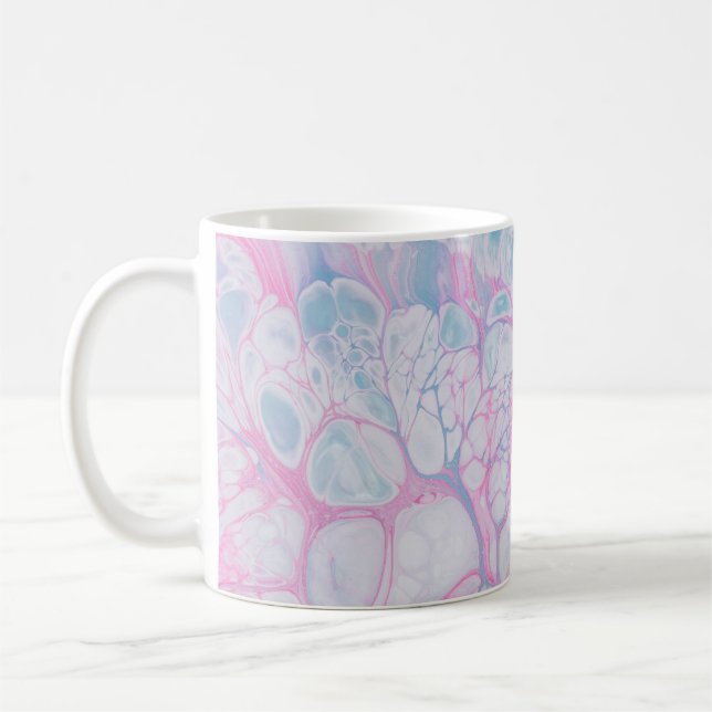 ROSA OCH TEAL ABSTRAKT-PAINERING KAFFEMUGG (Vänster)