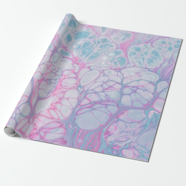 ROSA OCH TEAL ABSTRAKT-PAINERING PRESENTPAPPER (Utrullad)