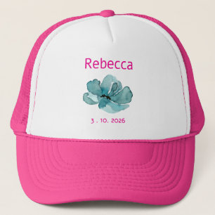 Rosa och Teal Botanical Gift Party favor Keps