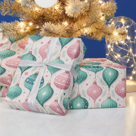 Rosa och Teal kulle juldekoration Presentpapper