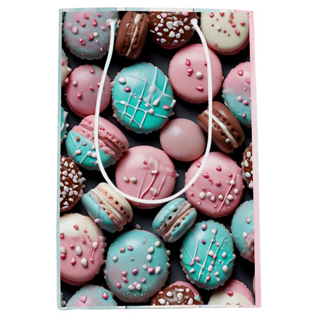 Rosa och teal Makaron Födelsedag (Framsidan)