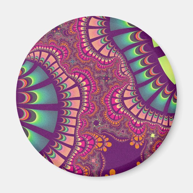 Rosa och Teal Rainbow Remix Magnet (Framsidan)
