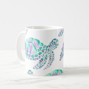 Rosa och Teal Sea Turtle Mugg