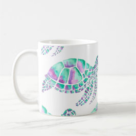 Rosa och Teal Sea Turtle Mugg