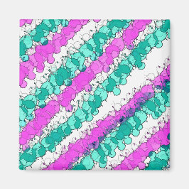 Rosa och Teal Splatter Distress Magnet