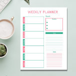 Rosa och Teal Weekly Planner Anteckningsblock<br><div class="desc">Bläddra på en produktivitetsresa med Anteckningsblocket Expedition To-Do List varje vecka. Det här anteckningsblocket är noggrant utformat så att de som kärlek kan planera framåt kan se till att dina uppgifter kan löpa smidigt från måndag till Söndag.</div>