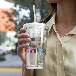 Rosa och texturerad tegelsten take away mugg