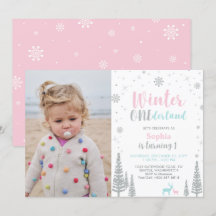 Rosa och tips | Vinter Onederland Girl 1st Birthda