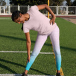 Rosa och turkos Faux Glitter Ombre Leggings<br><div class="desc">Den här faux glitter ombre har rosa- och turkoshöjningsbakgrund för struktur. Enkel och elegant.</div>