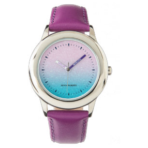 Rosa och turkos Glitter Ombre Armbandsur