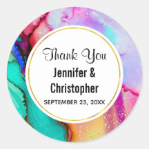 Rosa och turkos Marble Abstrakt Watercolor