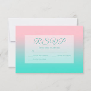 Rosa och turkos Ombre-kalligrafi RSVP