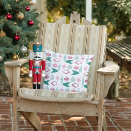 Rosa och turkos Retro-julprydnader Kudde