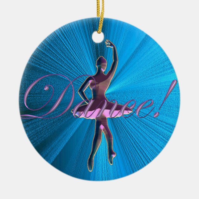 Rosa- och turkosblåttBallerinaprydnad Julgransprydnad Keramik (Framsidan)