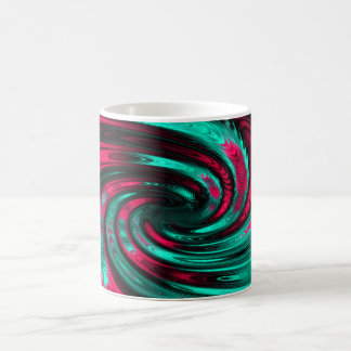 Rosa- och turkosfraktalkoaffe mönster mugg