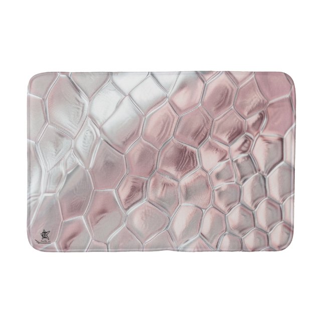 Rosa och utskrift på djur badrumsmatta (Framsidan)