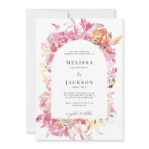 Rosa och  vattenfärgsblomma Bröllop