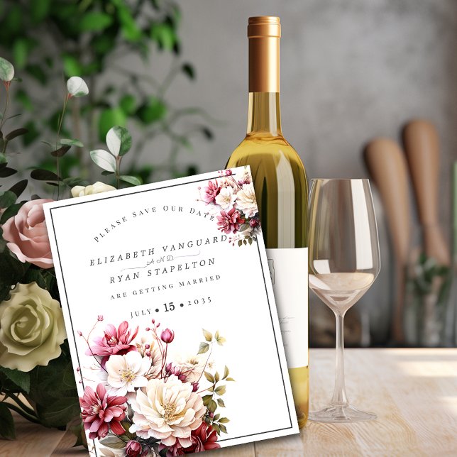 Rosa- och vattenfärgslådor spara datumet (Skapare uppladdad)