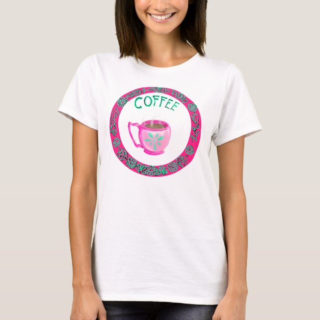 Rosa och vattenkoaffe Mugg Loose-Fit T-Shirt (Framsida)