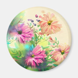 Rosa och Vintage av koraller Magnet