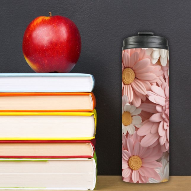 Rosa och vit 3D-daisy, blomma (Skapare uppladdad)