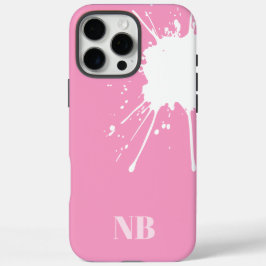 rosa och vit abstrakt i monogram namn initialer