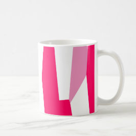 rosa och vit abstrakt kaffemugg