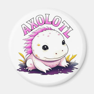 Rosa och vit Axolotl Magnet