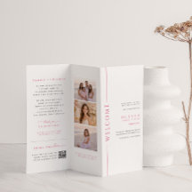 Rosa och vit Bat Mitzvah taltrippeprogram