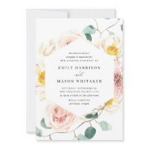  Rosa och vit Blommigt Eucalyptus Bröllop