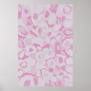 Rosa och vit blommigt poster